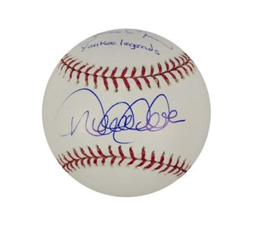 Derek Jeter/Mariano Rivera “Yankees Legends” Signed Baseball with Steiner Hologram
